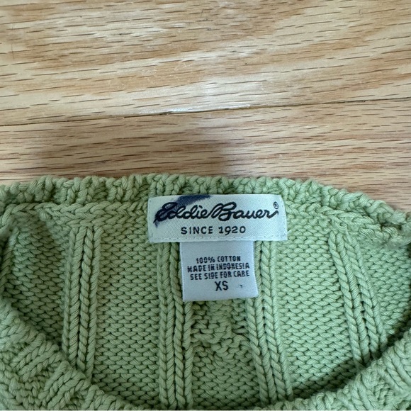 Vintage Eddie Bauer Green cable knit sweater - Picture 2 of 3